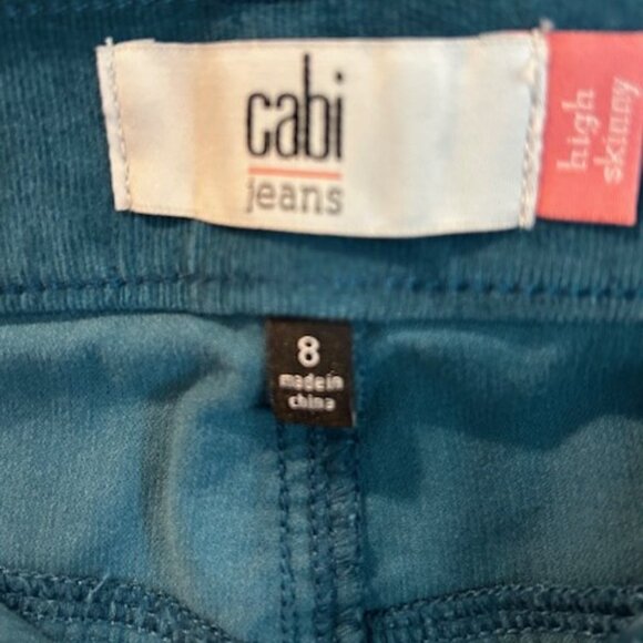Cabi Turquoise High Skinny Corduroy Jeans - Size 8 - Picture 2 of 3